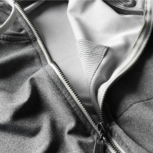 Vuori Movement Hoodie Athletic Full Zip Jacket In Heathered Gray, Size Medium - Picture 4 of 8